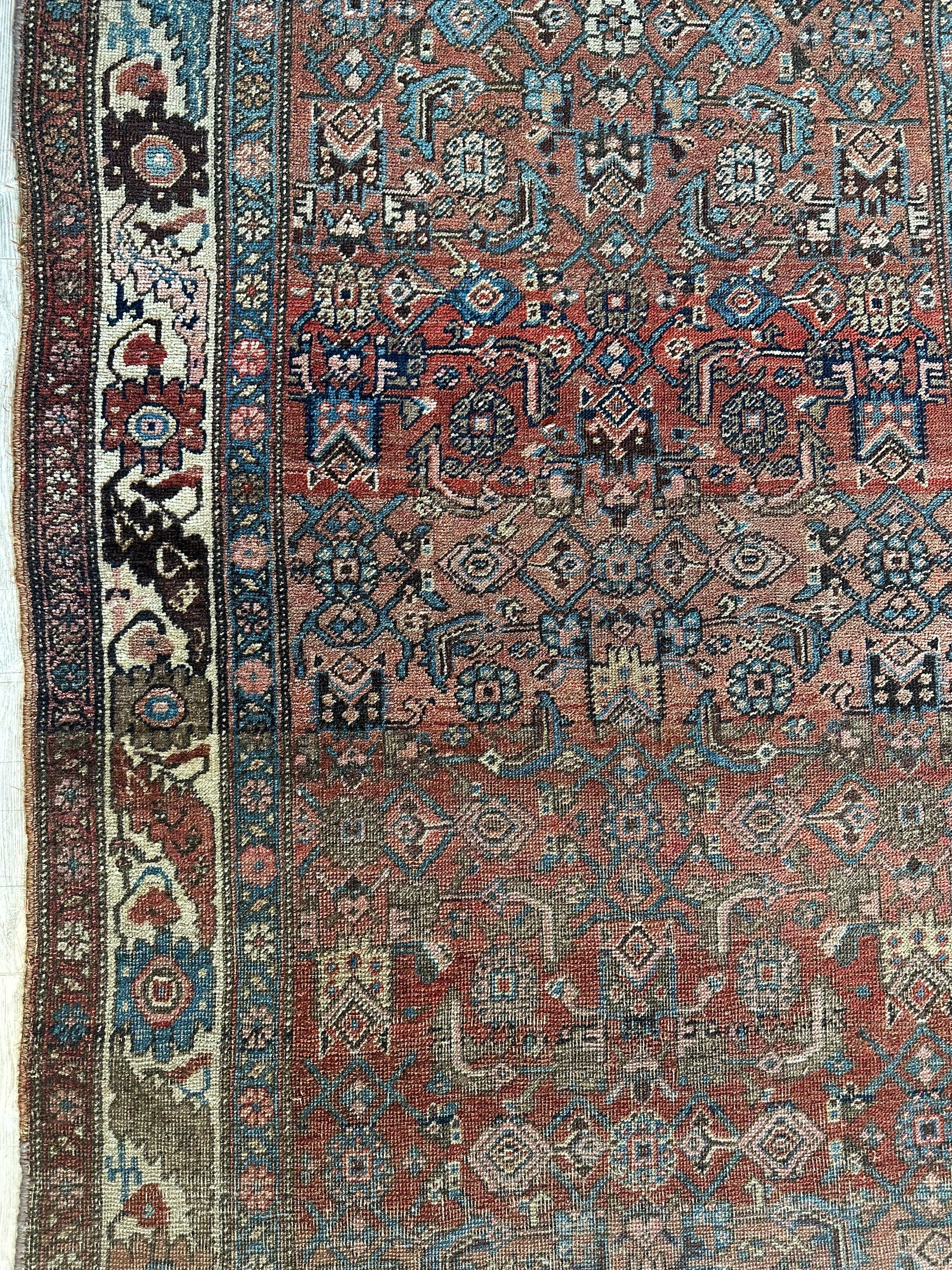 Antique Late 19th Century Persian Kurdish Gholtogh Rug 4 x 7 - Nuvé