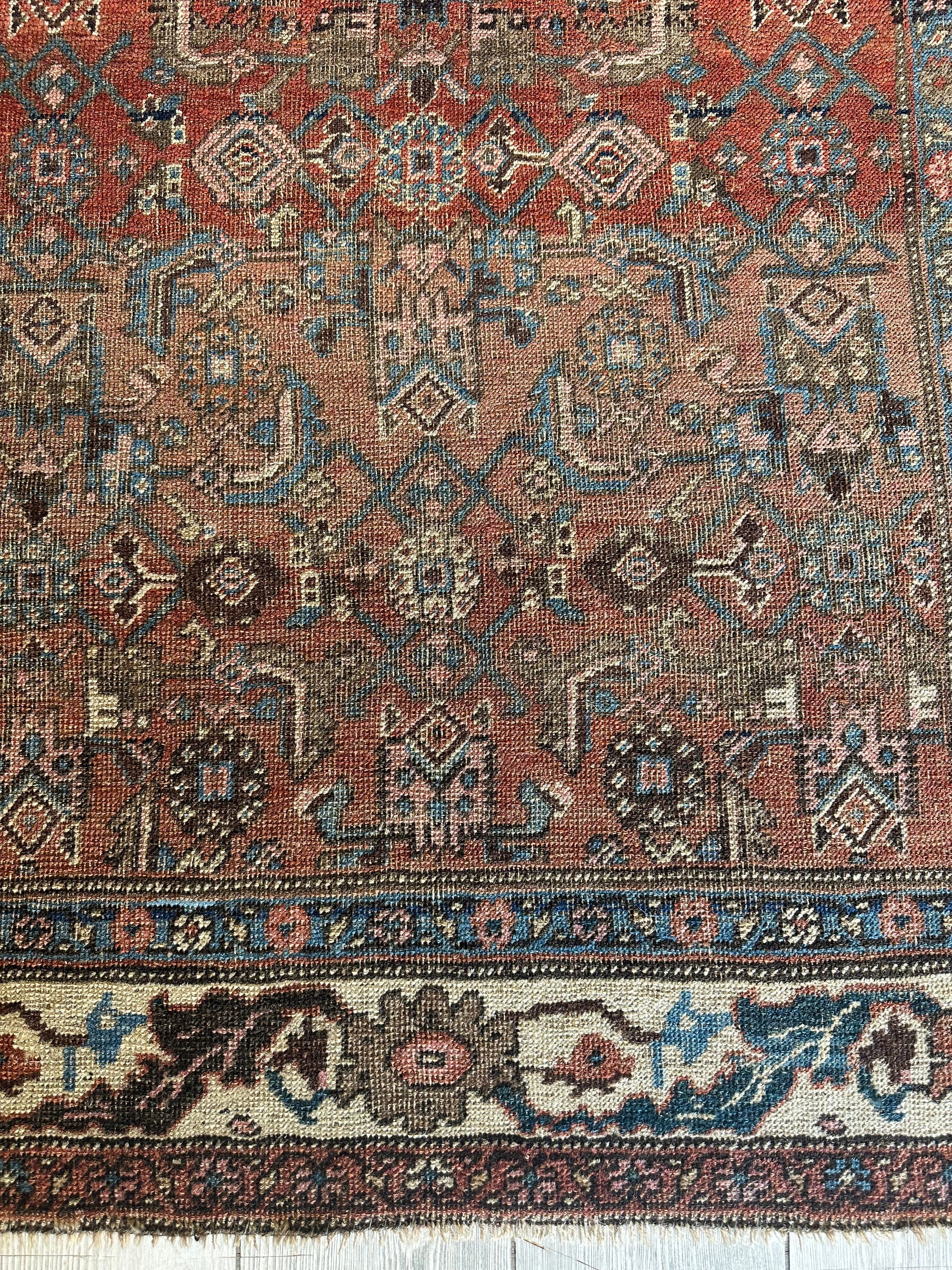 Antique Late 19th Century Persian Kurdish Gholtogh Rug 4 x 7 - Nuvé