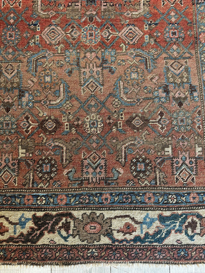Antique Late 19th Century Persian Kurdish Gholtogh Rug 4 x 7 - Nuvé