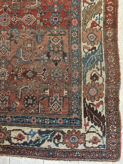 Antique Late 19th Century Persian Kurdish Gholtogh Rug 4 x 7 - Nuvé