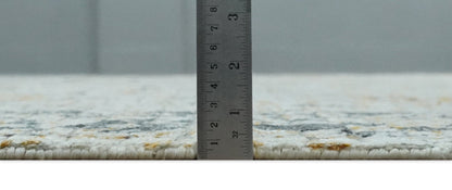 Antique look Aqua, Gold and Charcoal Hand Knotted Carved Texture Traditional Oriental Oushak 8x10 wool Area Rug - Nuvé