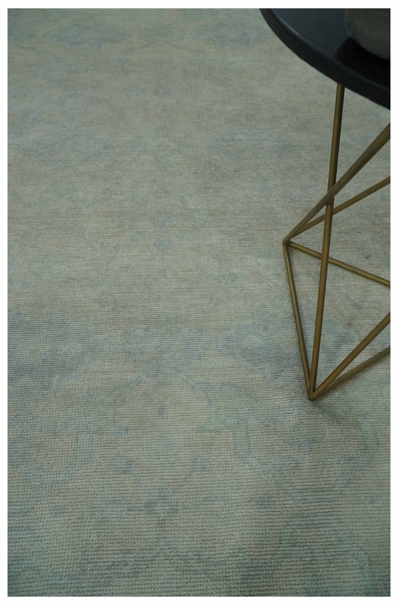 Antique look Beige and Gray Hand Knotted Oriental Oushak 8x10 wool Area Rug - Nuvé