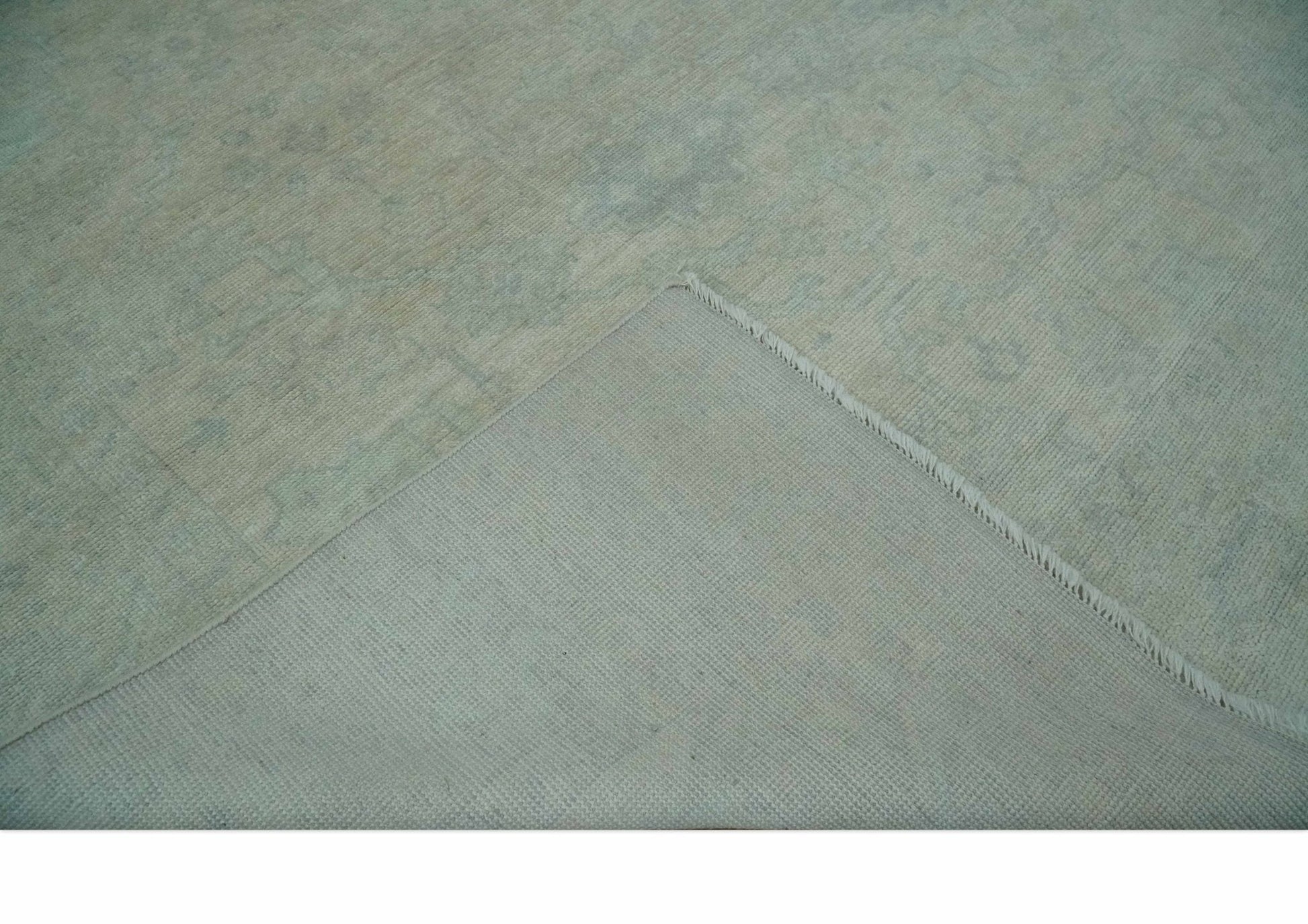 Antique look Beige and Gray Hand Knotted Oriental Oushak 8x10 wool Area Rug - Nuvé