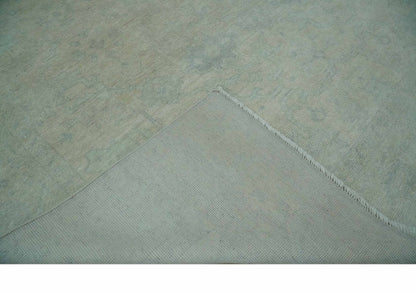 Antique look Beige and Gray Hand Knotted Oriental Oushak 8x10 wool Area Rug - Nuvé