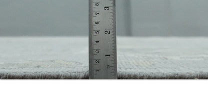 Antique Muted Silver Rug 8x11 Hand Knotted Turkish Silver, Beige and Brown Traditional Antique Persian Low Pile Area Rug - Nuvé