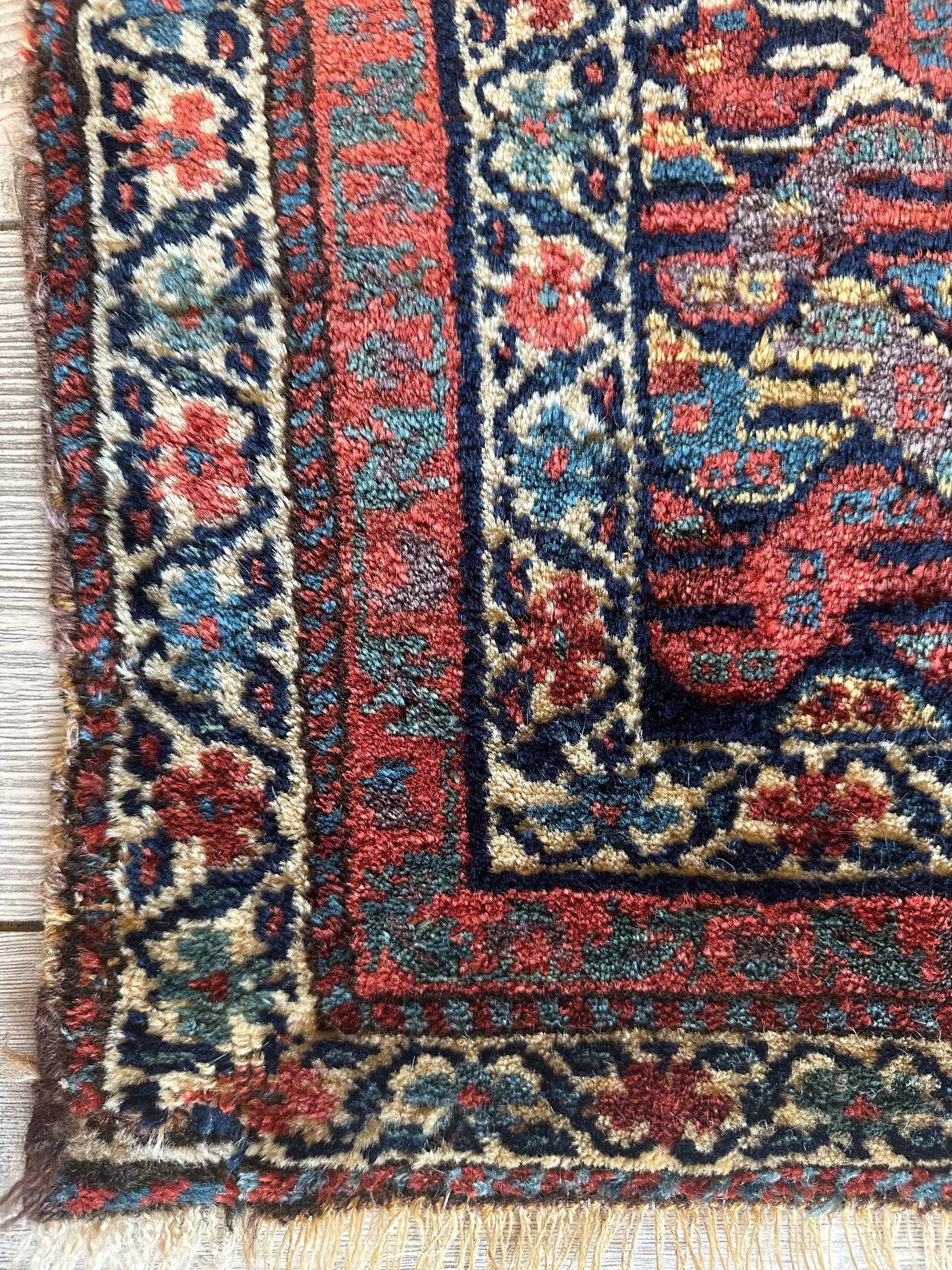 Antique Natural Dyes Small Kurdish Square Decorative Hanging Rug - 22" X 24" - Nuvé