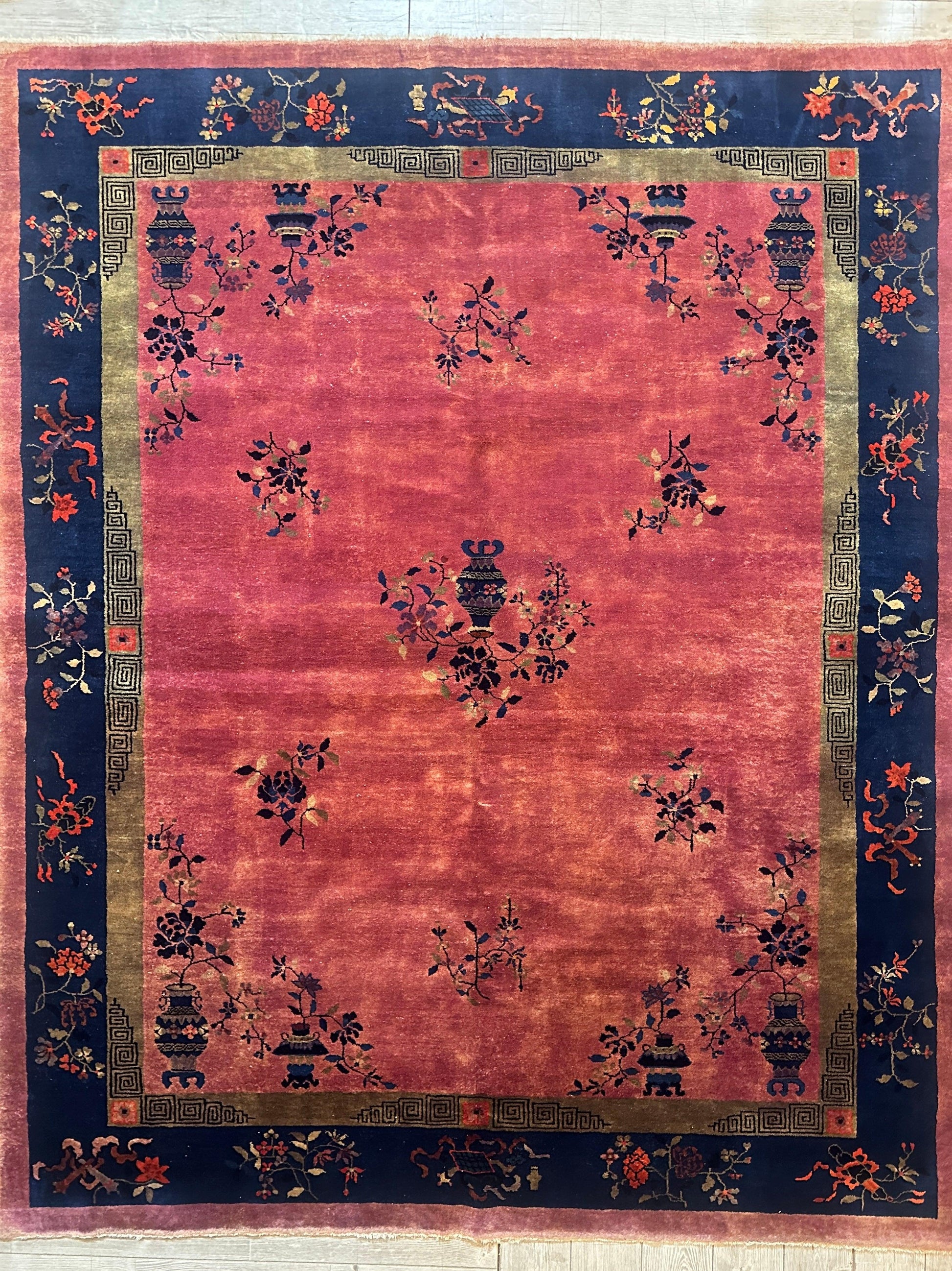 Antique Nicholas Chinese Art Deco Rug - 8'2" X 9'9" - Nuvé