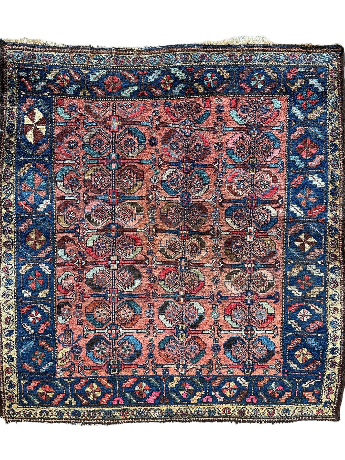 Antique One of Kind Persian Hamedan Enjelas Rug 3’11” x 4’4” - Nuvé