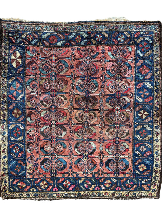 Antique One of Kind Persian Hamedan Enjelas Rug 3’11” x 4’4” - Nuvé
