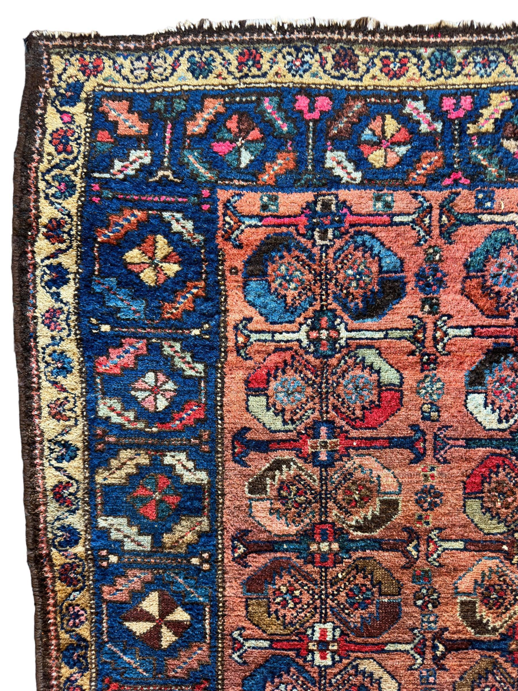 Antique One of Kind Persian Hamedan Enjelas Rug 3’11” x 4’4” - Nuvé