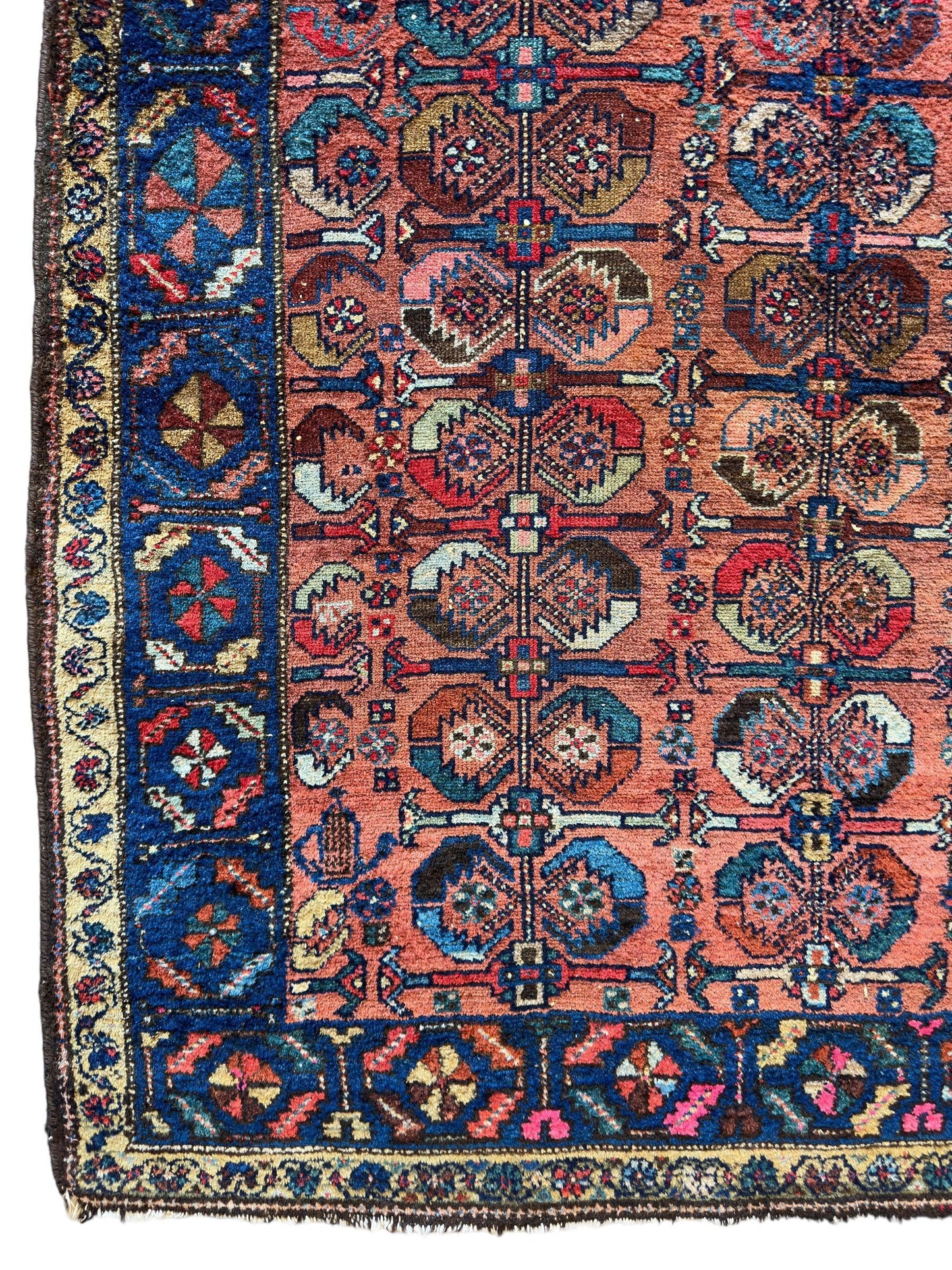 Antique One of Kind Persian Hamedan Enjelas Rug 3’11” x 4’4” - Nuvé