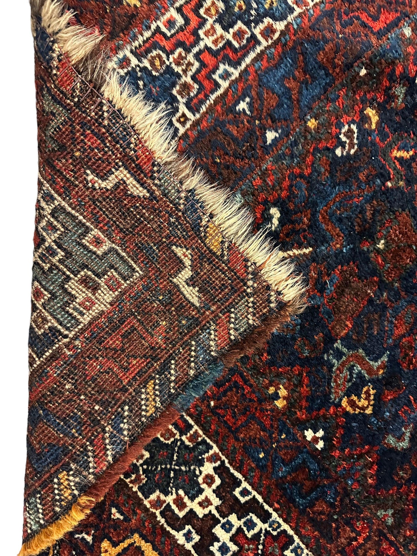 Antique Persian Khamseh Tribal Rug 4' x 5’10” - Nuvé