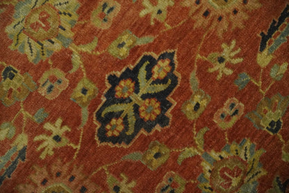 Antique Style 8x10 Rust, Black and Gold Hand Knotted Traditional Turkish Serapi Wool Area Rug - Nuvé