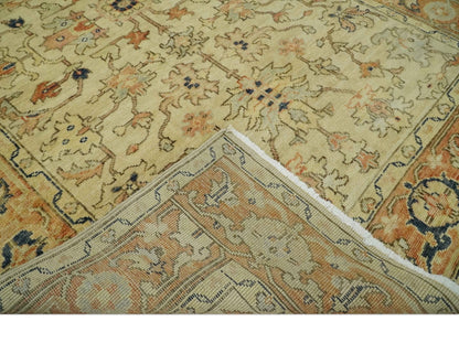 Antique Style Empress Tabriz 6x8 Hand Knotted Beige and Rust Modern Traditional Wool Rug | N35368 - Nuvé