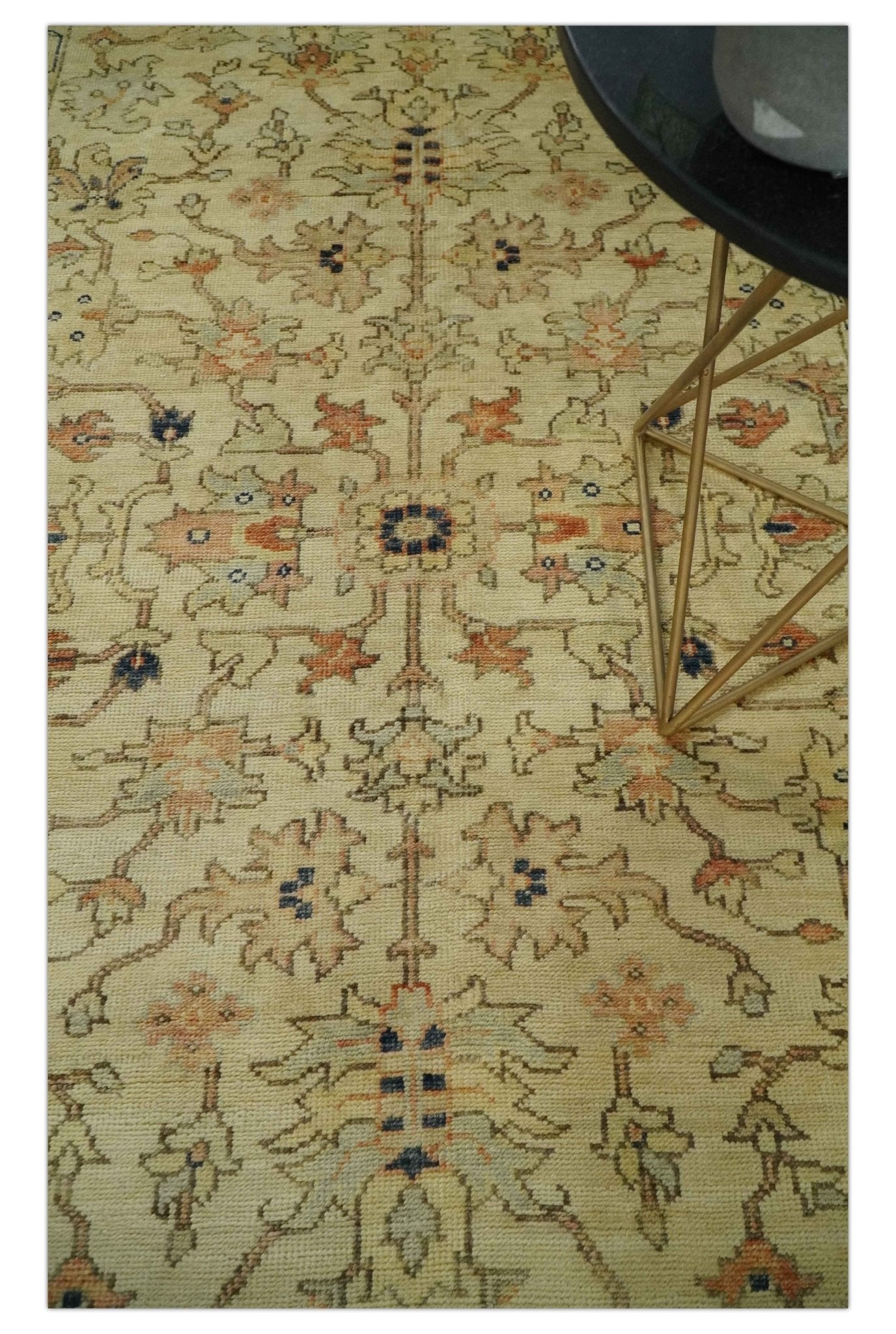 Antique Style Empress Tabriz 6x8 Hand Knotted Beige and Rust Modern Traditional Wool Rug | N35368 - Nuvé