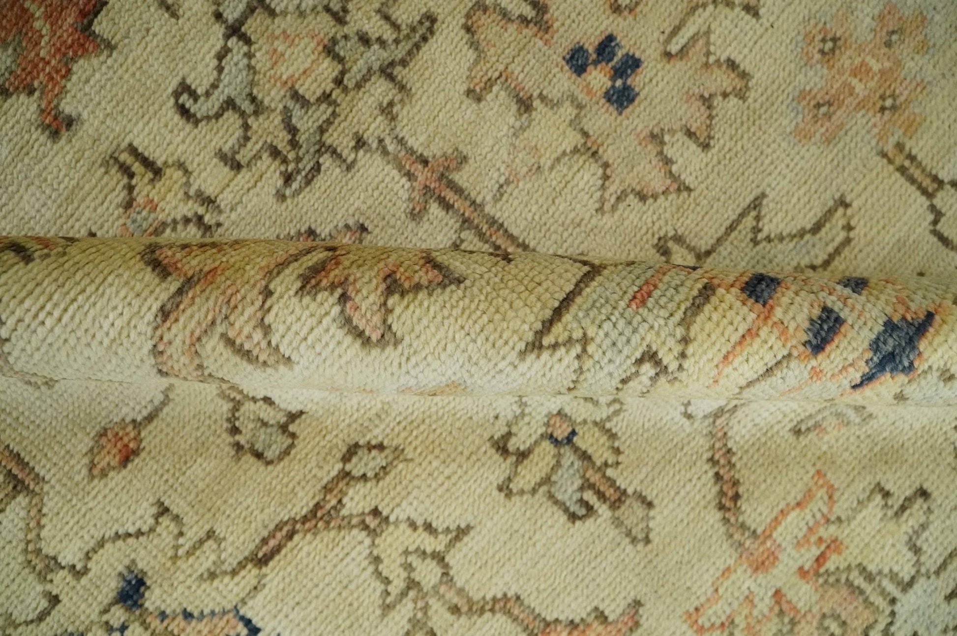 Antique Style Empress Tabriz 6x8 Hand Knotted Beige and Rust Modern Traditional Wool Rug | N35368 - Nuvé