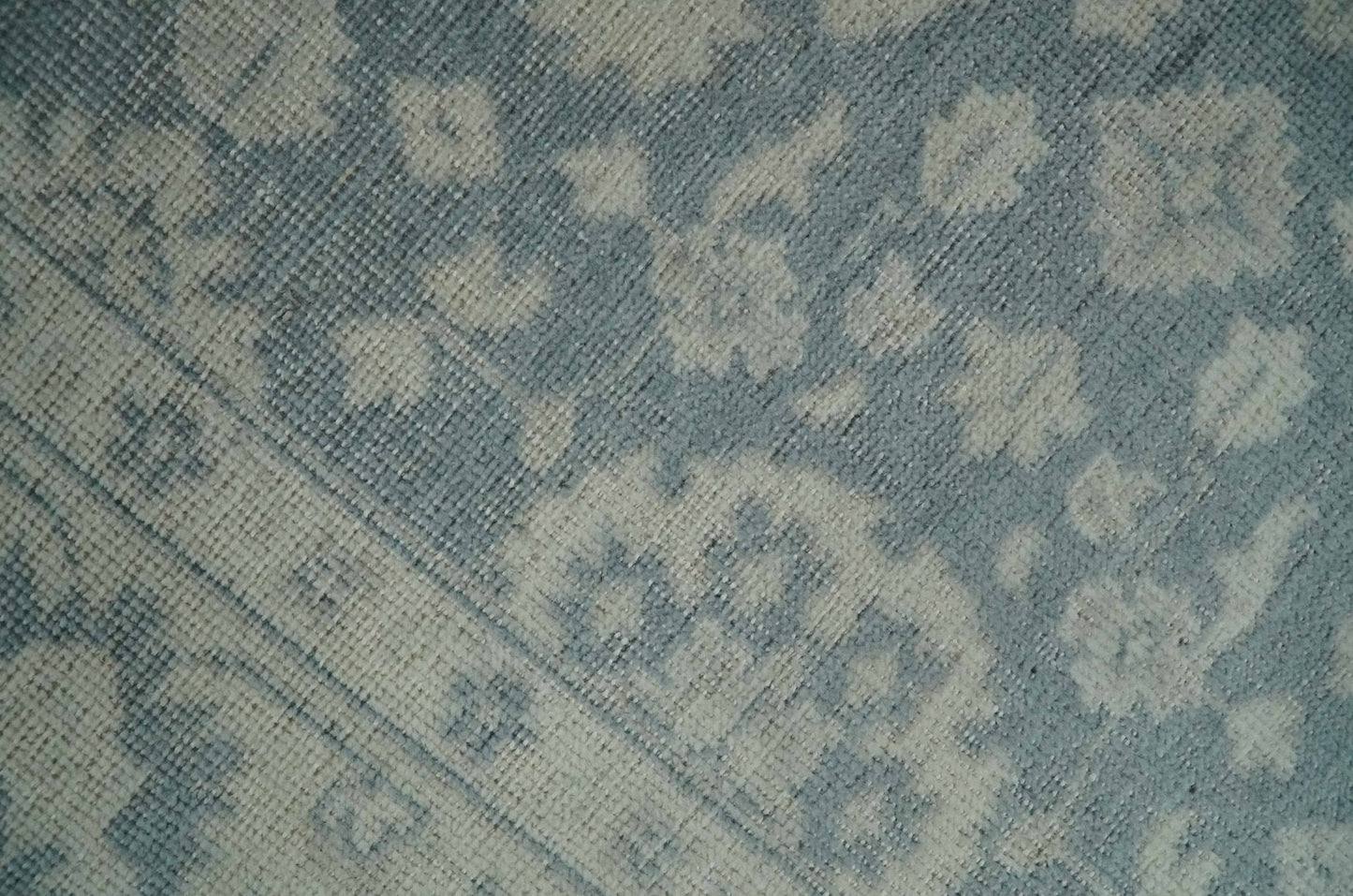 Antique Style Ivory and Charcoal Hand Knotted Traditional Oushak 2x4 wool Bedside Rug - Nuvé