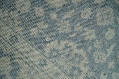 Antique Style Ivory and Charcoal Hand Knotted Traditional Oushak 2x4 wool Bedside Rug - Nuvé