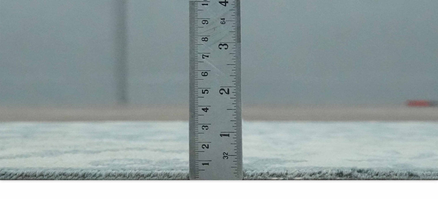 Antique Style Ivory and Charcoal Hand Knotted Traditional Oushak 2x4 wool Bedside Rug - Nuvé