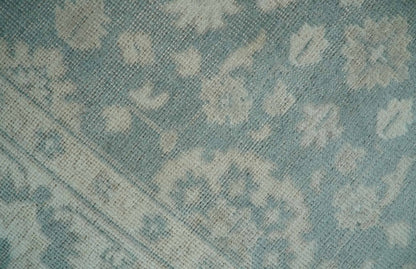 Antique Style Ivory and Gray Hand Knotted Traditional Oushak 2x4 wool Bedside Rug - Nuvé