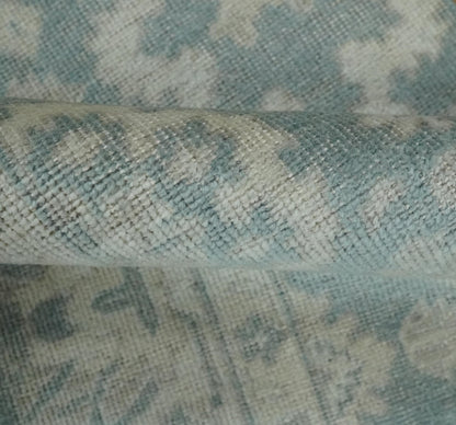 Antique Style Ivory and Gray Hand Knotted Traditional Oushak 2x4 wool Bedside Rug - Nuvé