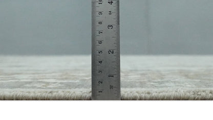 Antique Style Traditional Silver and Olive Oriental Oushak 8x10 wool Area Rug - Nuvé