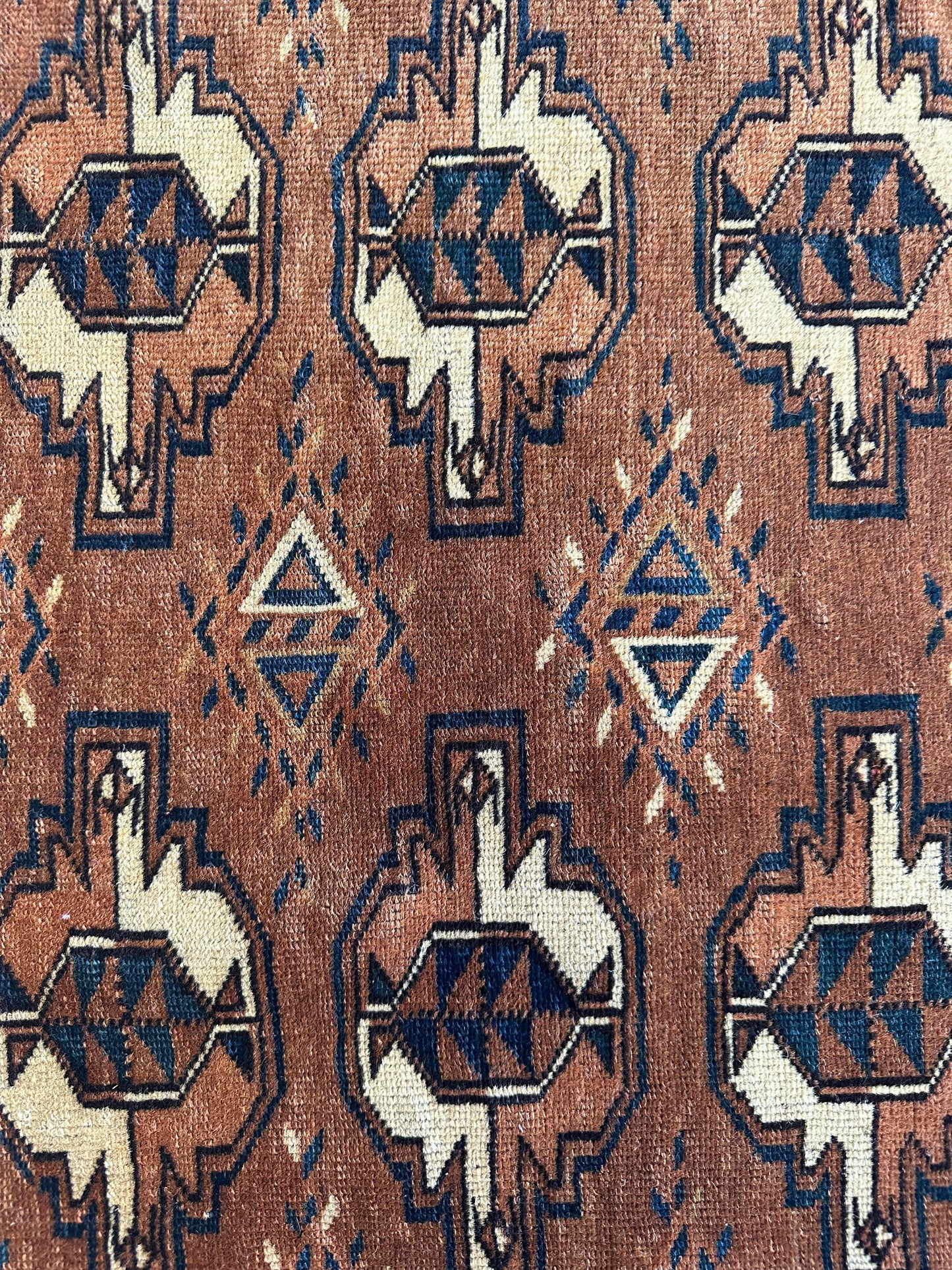 Antique Tekke Yomud Yomut Saryk Chuval Rug Bag Face, Turkmen Rug, Turkoman Rug 2’6”x3’9” - Nuvé