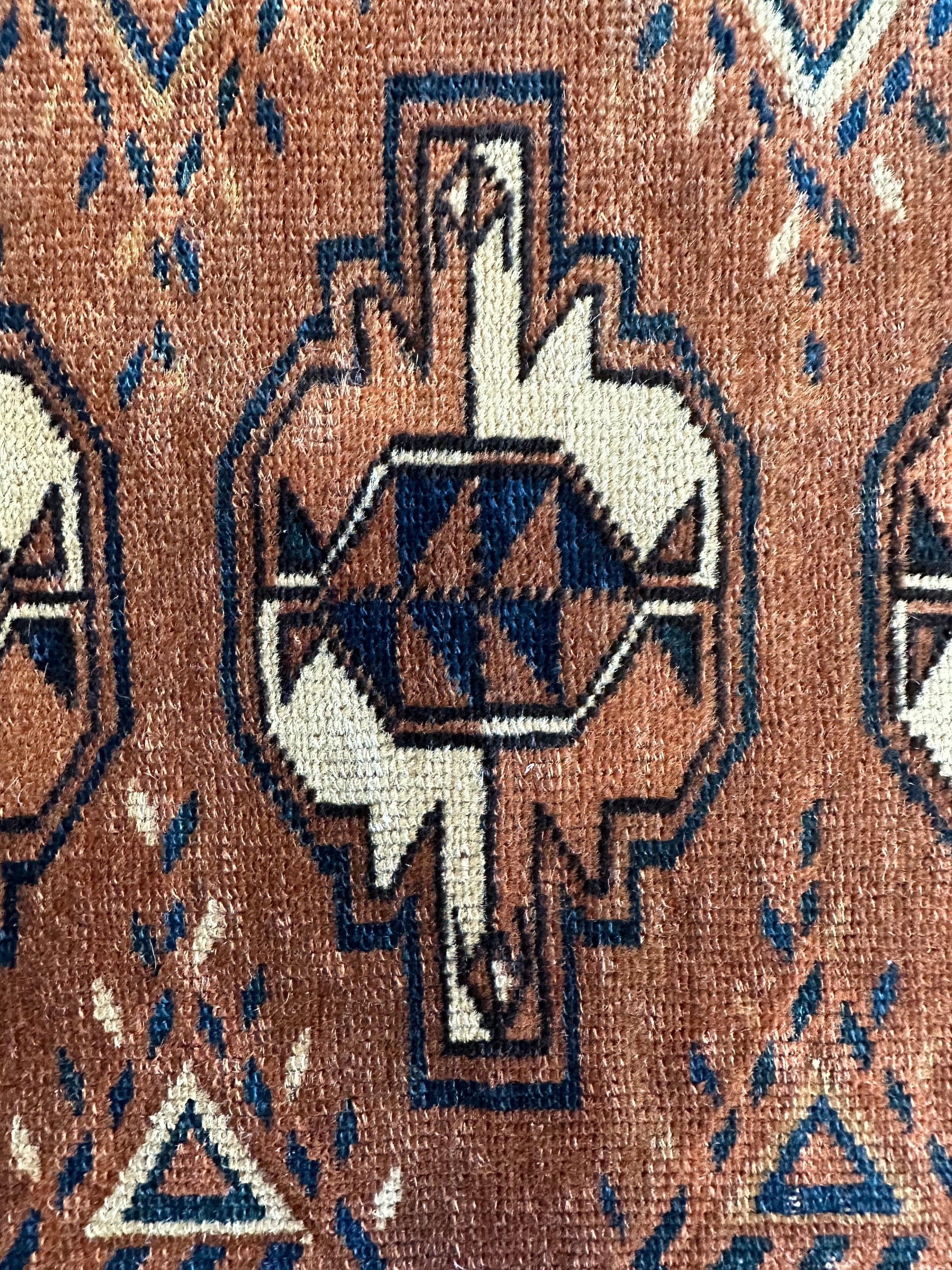 Antique Tekke Yomud Yomut Saryk Chuval Rug Bag Face, Turkmen Rug, Turkoman Rug 2’6”x3’9” - Nuvé