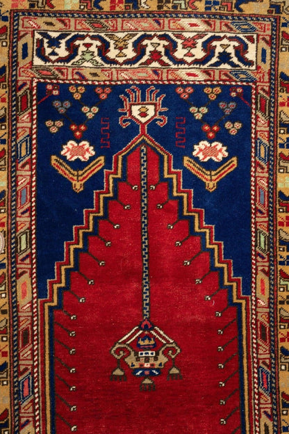 Vintage Turkish Wool Prayer Rug 4x6 - Nuvé