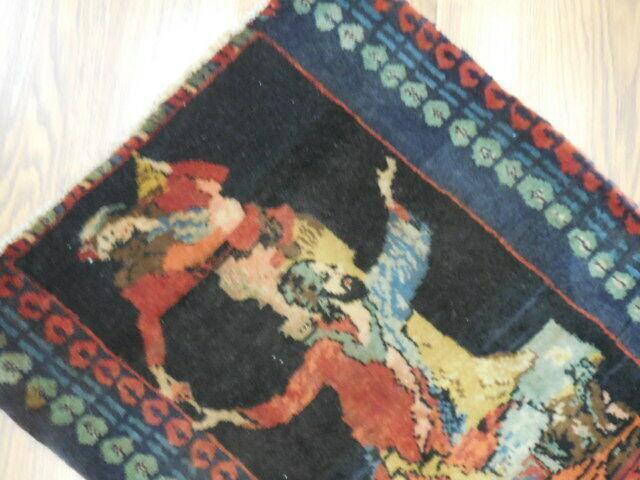 ANTIQUE UNIQUE PICTORAL OMARKHAYYAM RUG 1.5x1.8 Ft - Nuvé