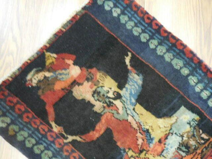 ANTIQUE UNIQUE PICTORAL OMARKHAYYAM RUG 1.5x1.8 Ft - Nuvé