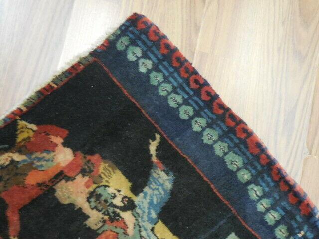 ANTIQUE UNIQUE PICTORAL OMARKHAYYAM RUG 1.5x1.8 Ft - Nuvé