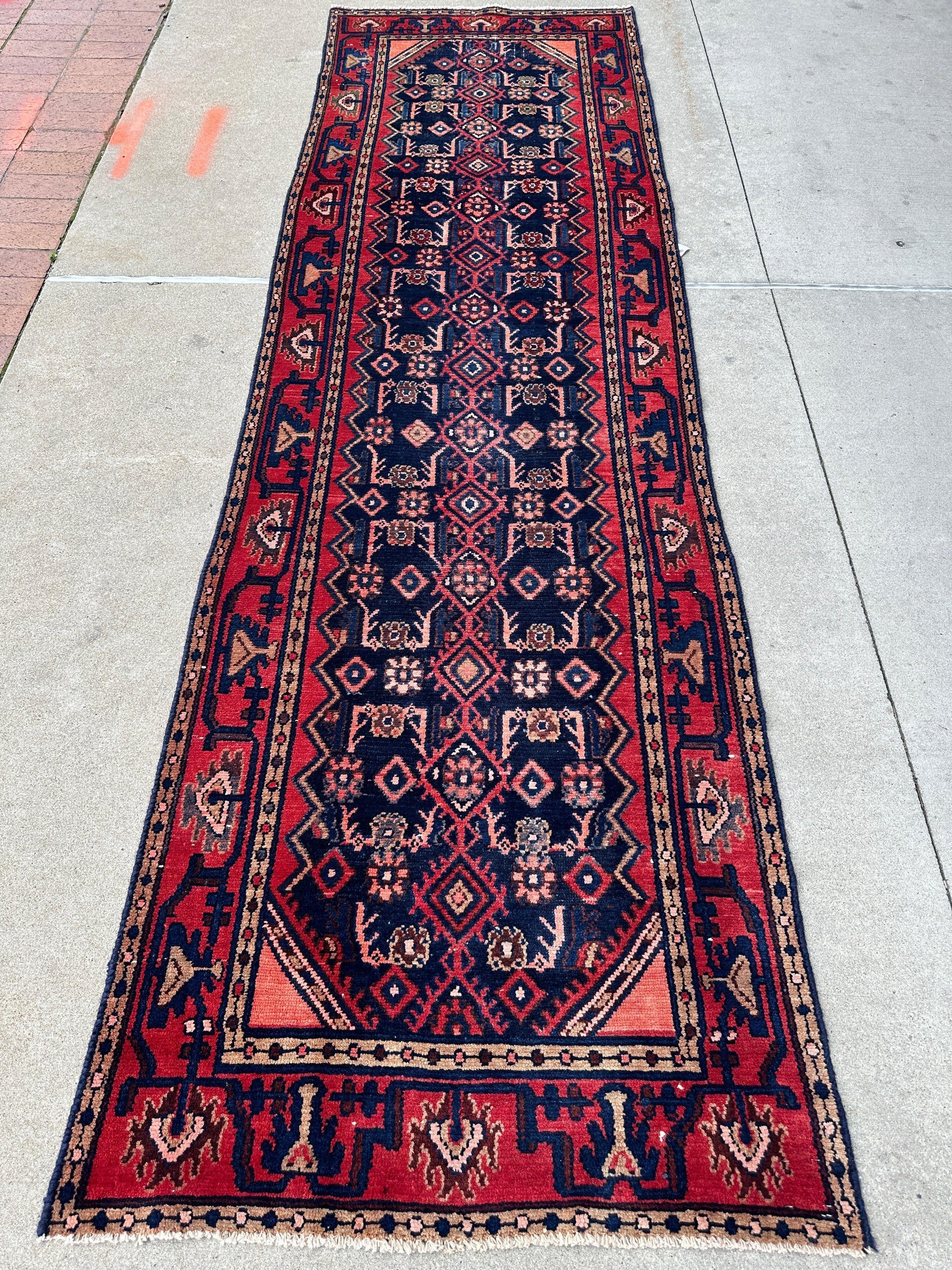 Antique Vegetable Dye Malayer Persian Runner Rug 3x10’4” - Nuvé