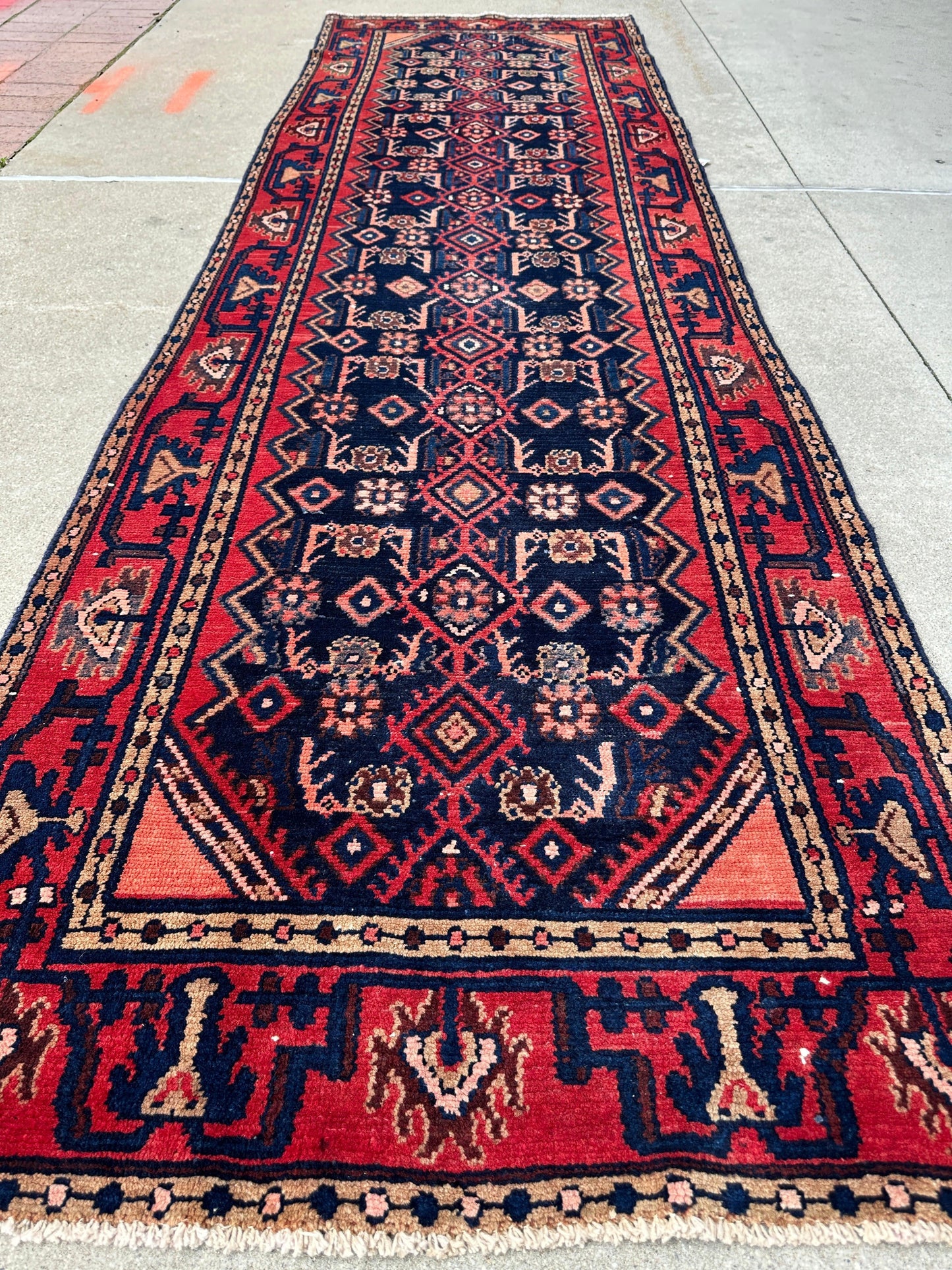 Antique Vegetable Dye Malayer Persian Runner Rug 3x10’4” - Nuvé