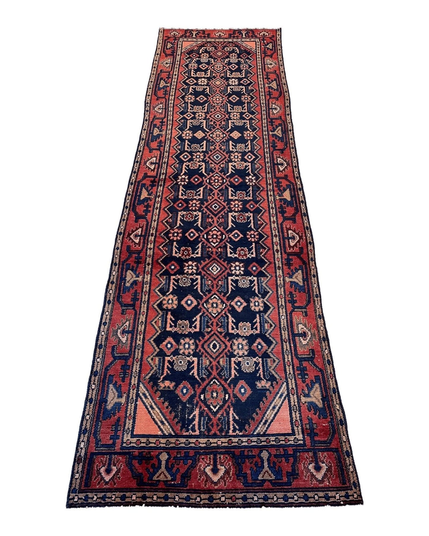 Antique Vegetable Dye Malayer Persian Runner Rug 3x10’4” - Nuvé
