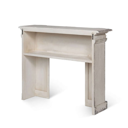 Antique White Fireplace Mantel with Distressed Vintage Finish - Nuvé