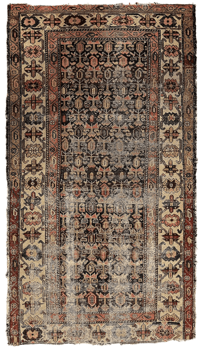 Antique Worn Late 19th Century Persian Rug 3’3” x 6’ - Nuvé