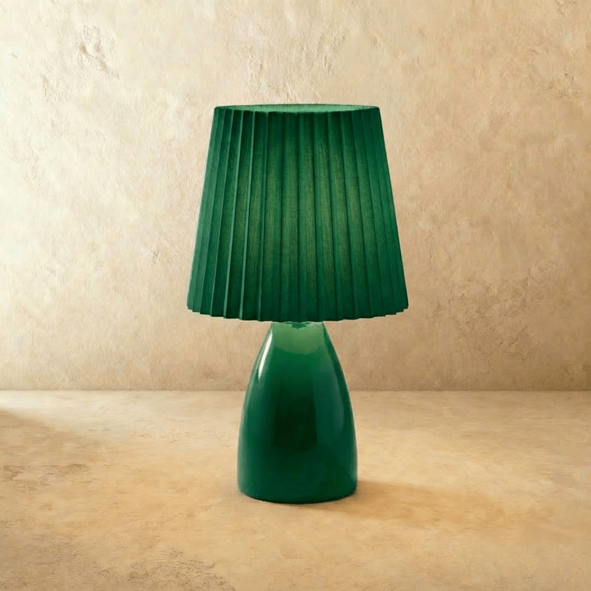 Residence Supply Apollo Table Lamp with a sleek modern design and a white fabric shade on a wooden base.