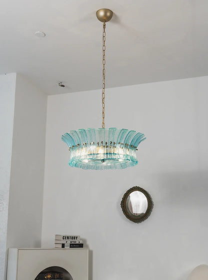 Aquamarine Calyra Tiered Glass Chandelier