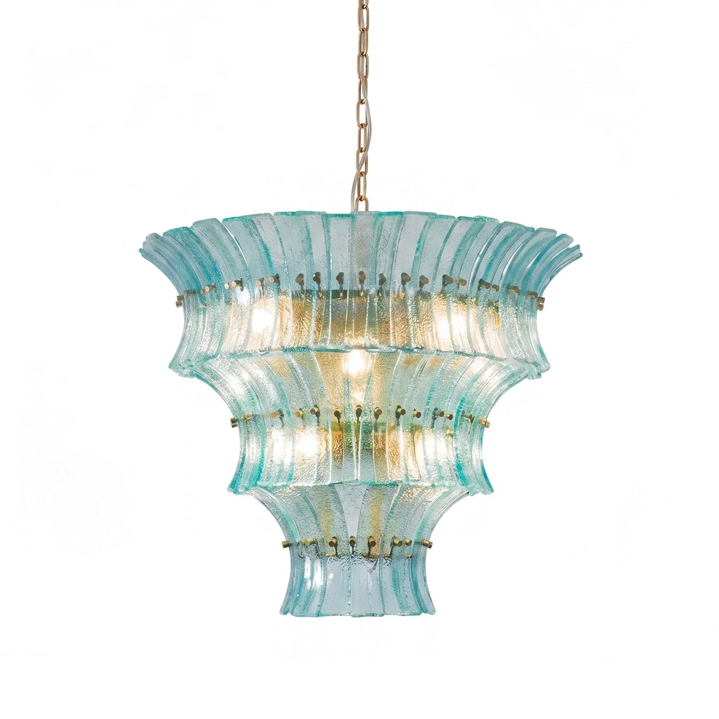 Aquamarine Calyra Tiered Glass Chandelier
