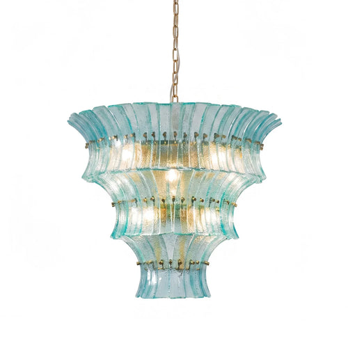 Aquamarine Calyra Tiered Glass Chandelier