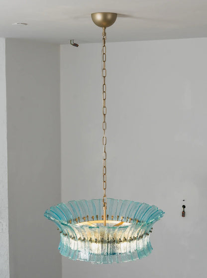 Aquamarine Calyra Tiered Glass Chandelier