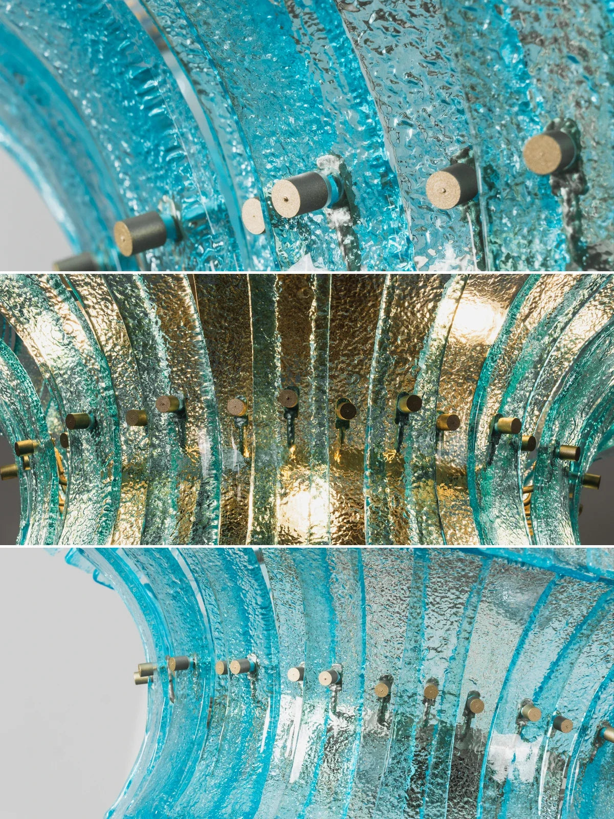 Aquamarine Calyra Tiered Glass Chandelier