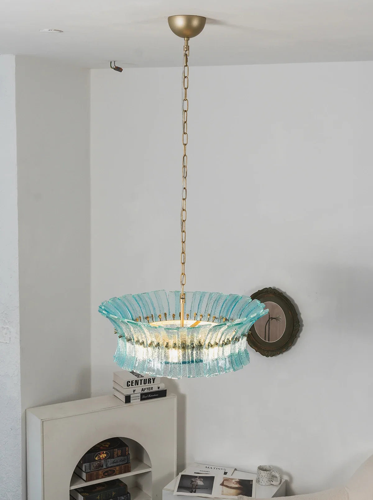 Aquamarine Calyra Tiered Glass Chandelier