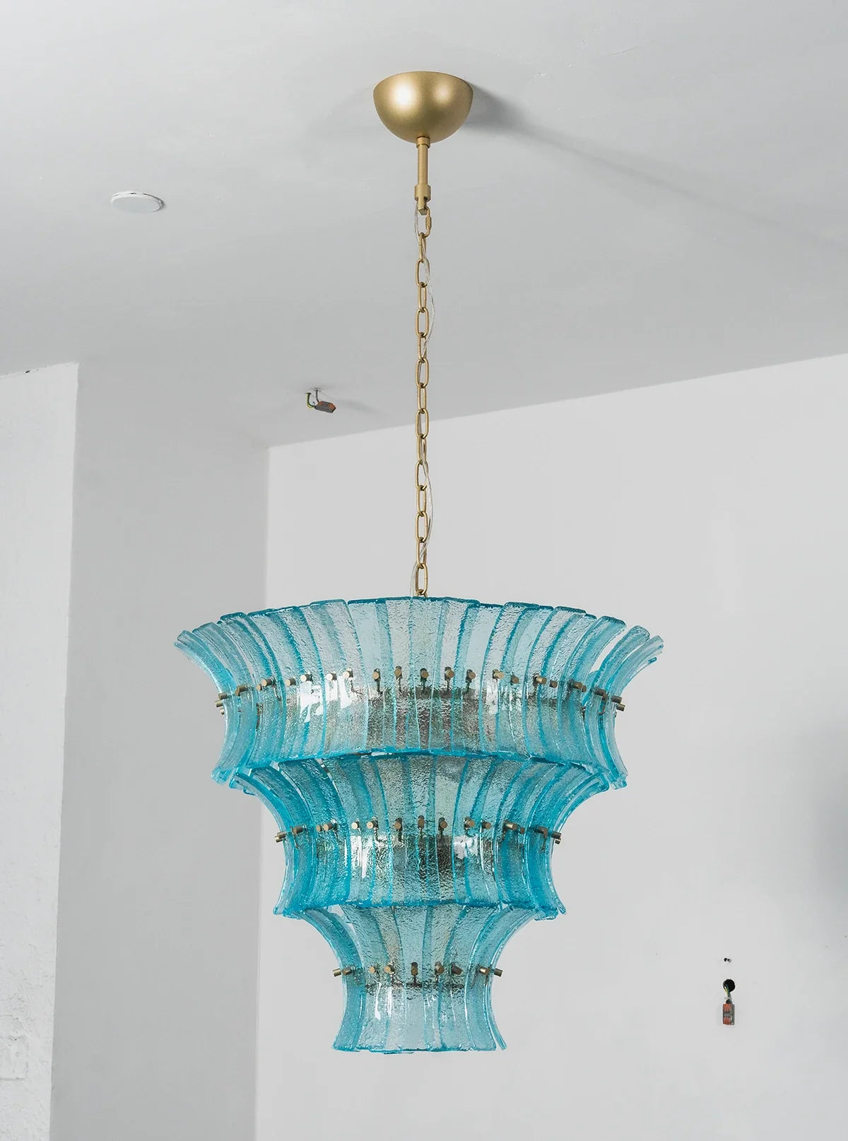 Aquamarine Calyra Tiered Glass Chandelier