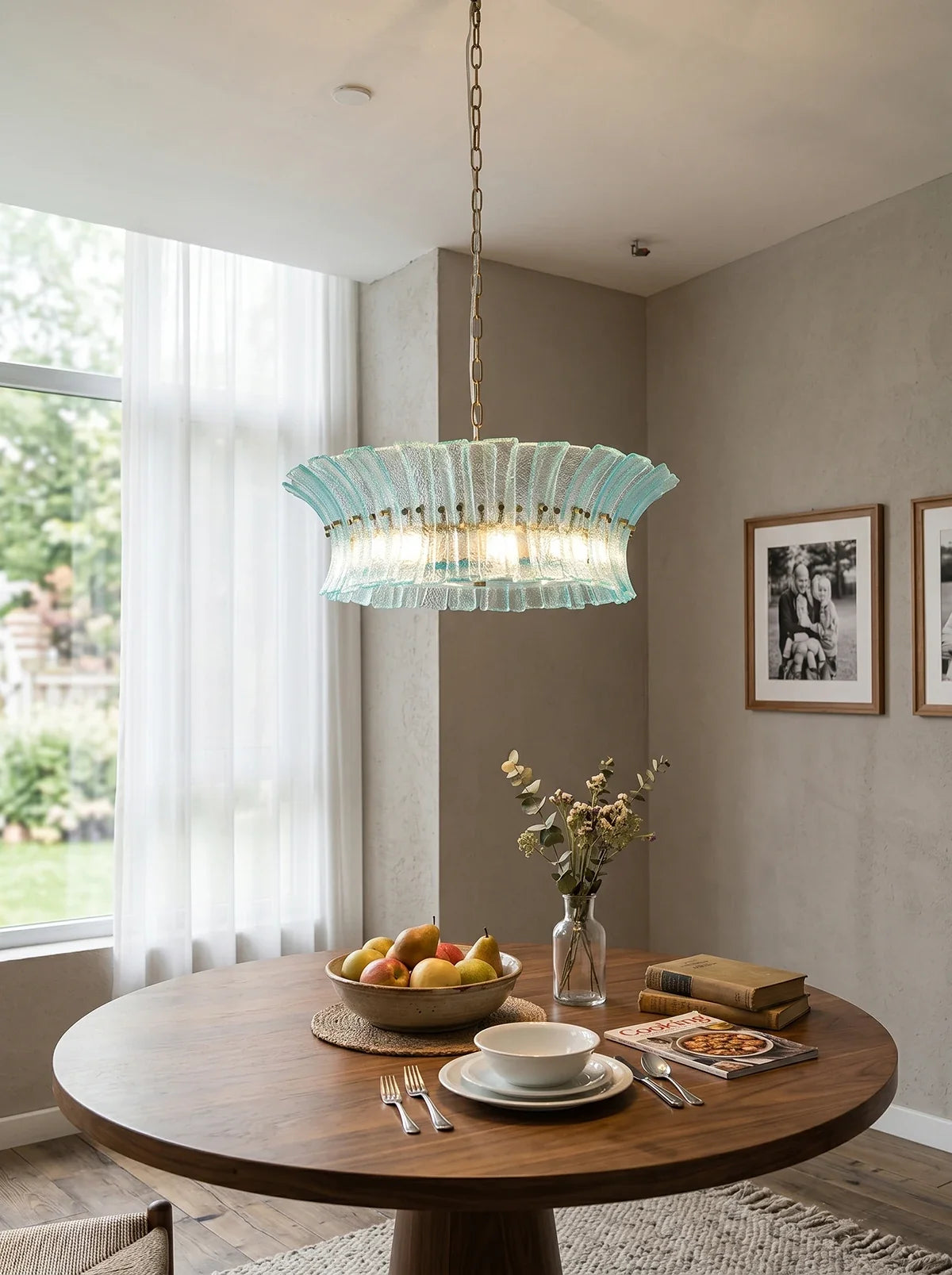 Aquamarine Calyra Tiered Glass Chandelier