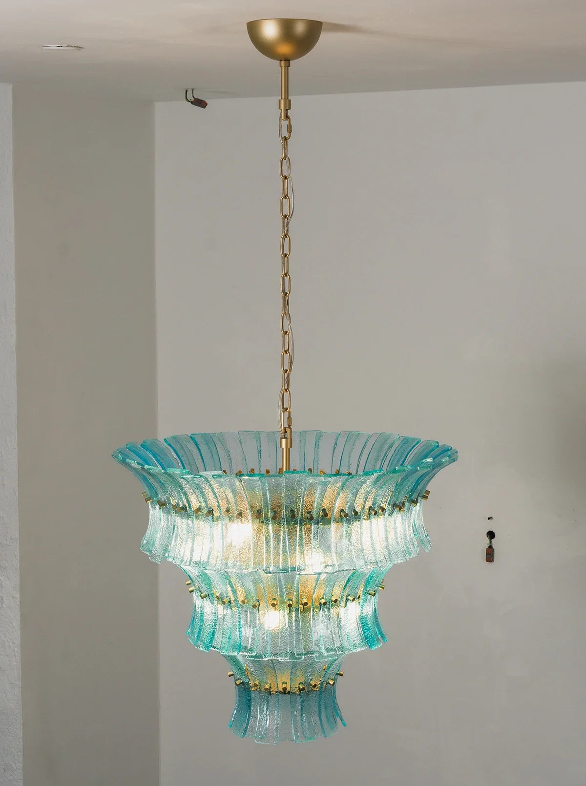 Aquamarine Calyra Tiered Glass Chandelier