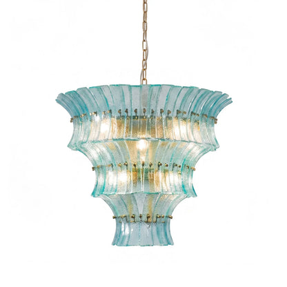 Aquamarine Calyra Tiered Glass Chandelier