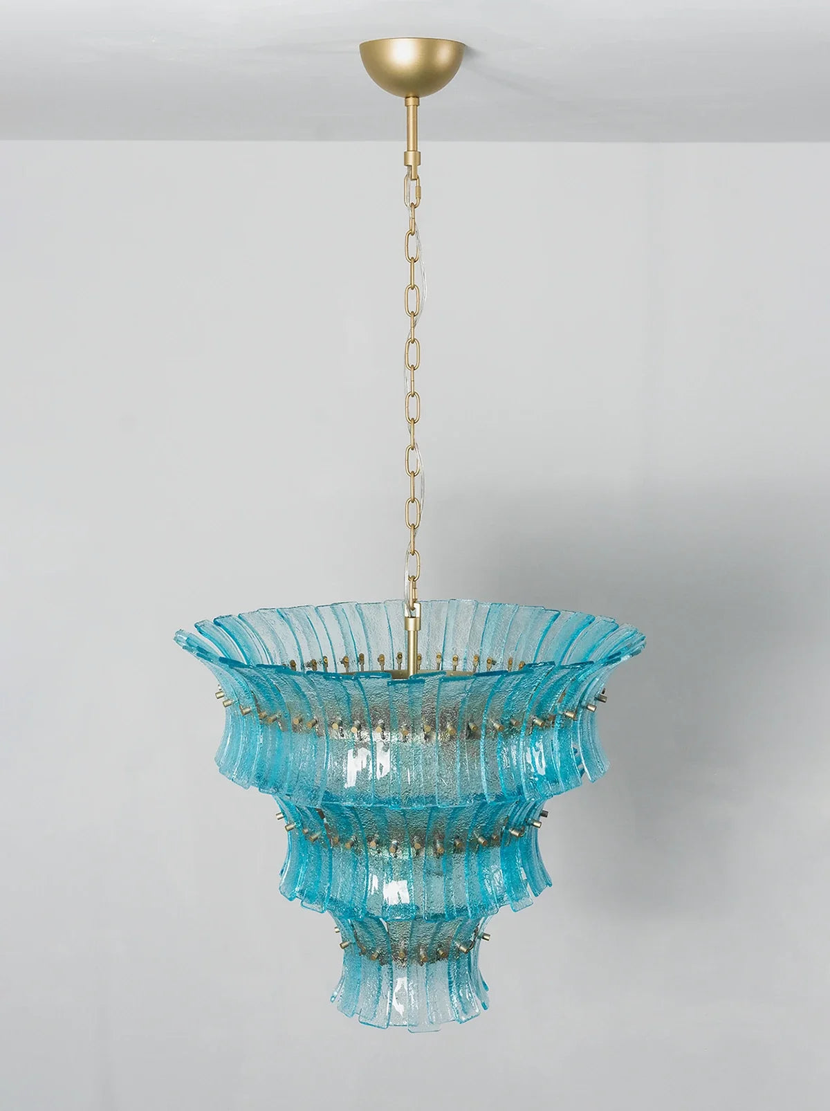 Aquamarine Calyra Tiered Glass Chandelier