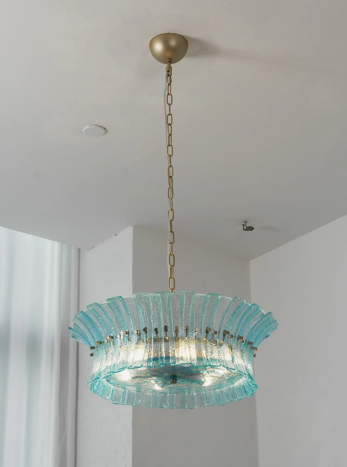 Aquamarine Calyra Tiered Glass Chandelier